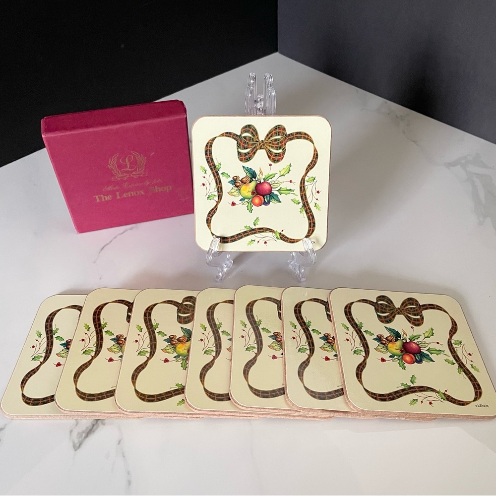 SET of 8 Holiday Nouveau Coasters by Lenox